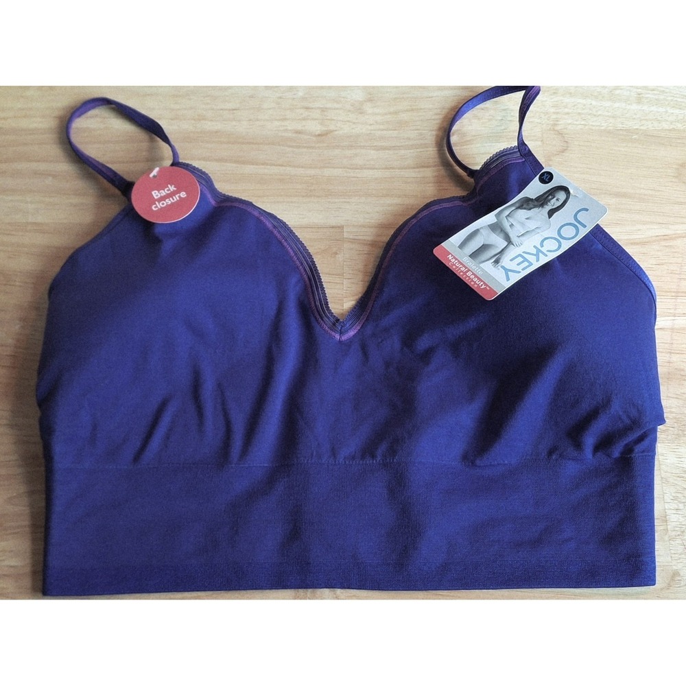 NWT Jockey Microfiber Stretch Bralette Natural Beauty Collection Size XL Purple